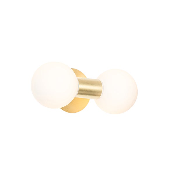 Moderne Wandleuchte gold IP44 2-flammig - Cederic