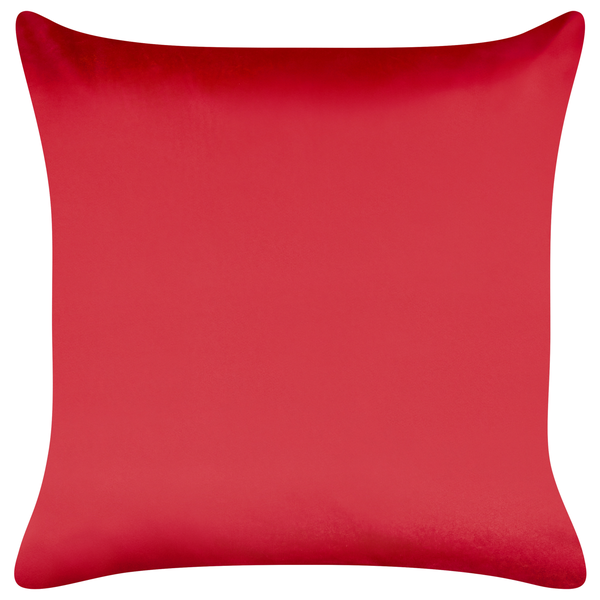 Dekokissen 2er Set MARSHMALLOW Samtstoff 45 x 45 cm Rot Weihnachtsmotiv