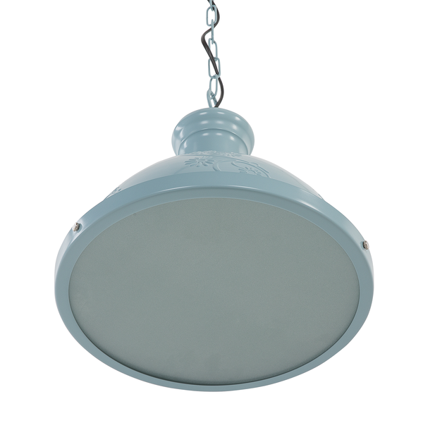 Hängelampe mit Kettenaufhängung und floralem Dekor