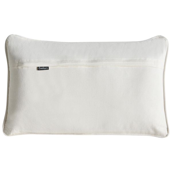 Rechteckiges Dekokissen mit Reißverschluss und Beliani Logo.