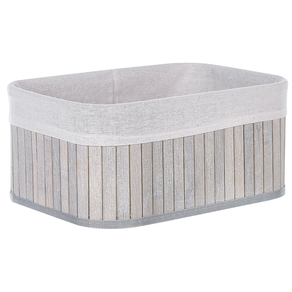 Aufbewahrungskorb aus Bambus mit Stoffeinsatz