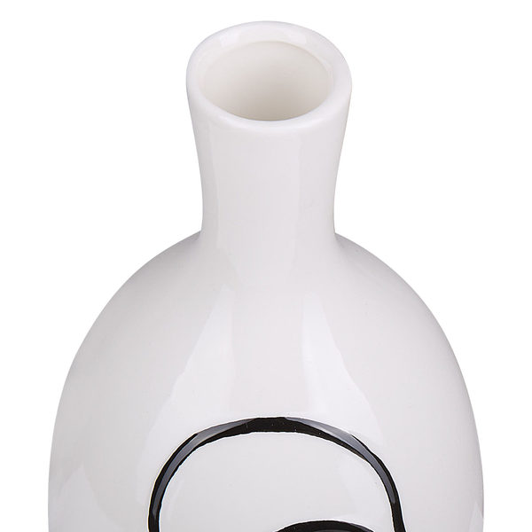 Blumenvase AKRAI Steinzeug 23 cm Weiß