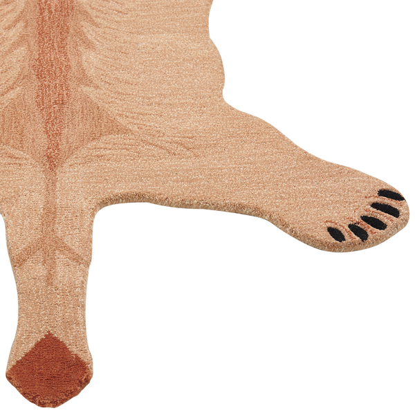Kinderteppich Wolle beige 100 x 160 cm Löwenmotiv MUFASA