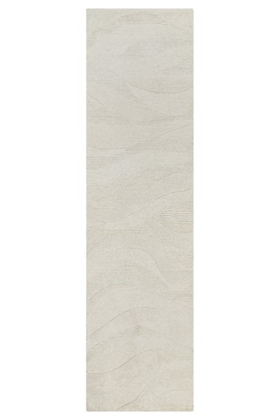 Länglicher Teppichläufer mit gewelltem Strukturmuster und weichem Flor.