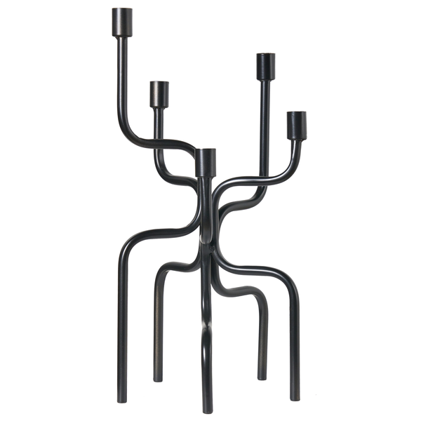 Schwarzer Kerzenständer für fünf Kerzen