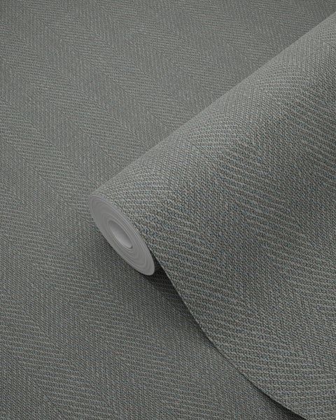 Origin Wallcoverings Tapete Fischgrätmuster Blaugrau - 53 cm x 10.05 m - 347659