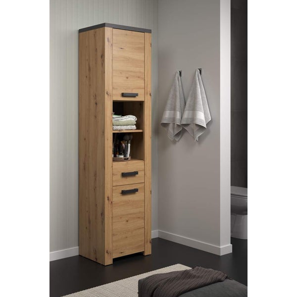 Follow Hochschrank Bad Eiche dekor. 53 X 35 X 196 cm