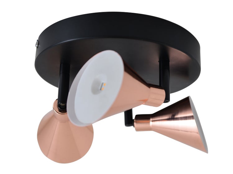 3er LED-Wand-u. Deckenspot COPPER d:38cm