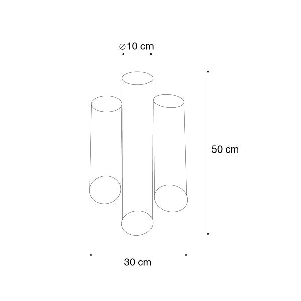 Industrielle Wandleuchte Messing 6 Lichter - Whistle