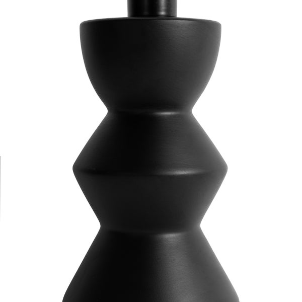 Design-Tischlampe aus schwarzer Keramik 16 cm ohne Schirm – Alisia