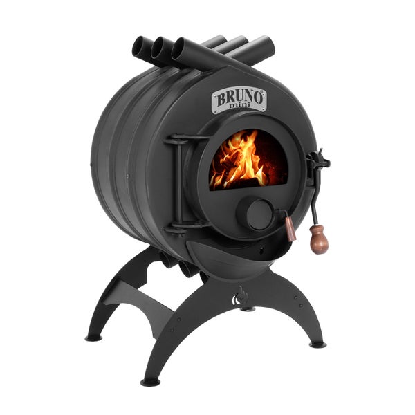 Bruno Mini Ofen mit Flammen im Brennraum