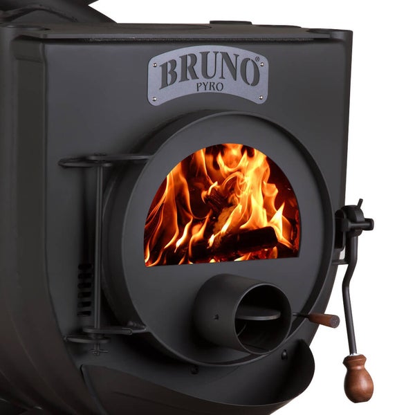 Bruno Pyro Holzofen mit brennendem Holz