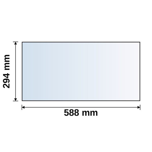 Maßzeichnung eines rechteckigen Produkts mit den Maßen 294 Millimeter mal 588 Millimeter.