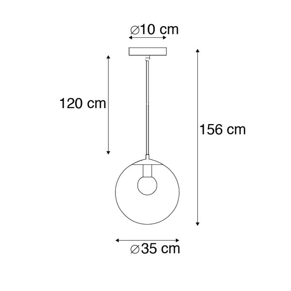 Moderne Hängelampe transparent 35 cm - Pallon