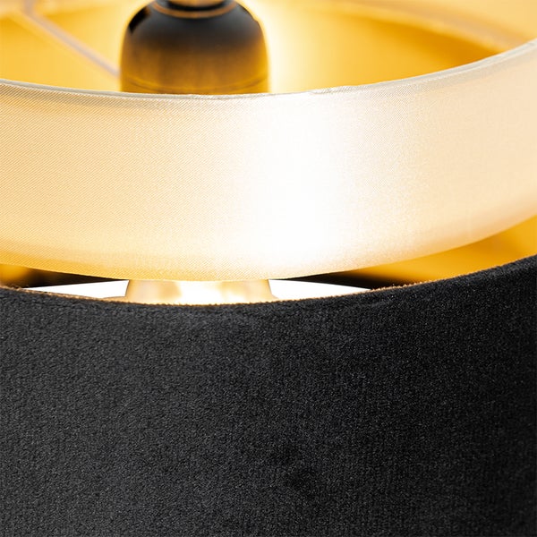 Moderne Hängelampe Schwarz mit Gold 3-flammig - Elif