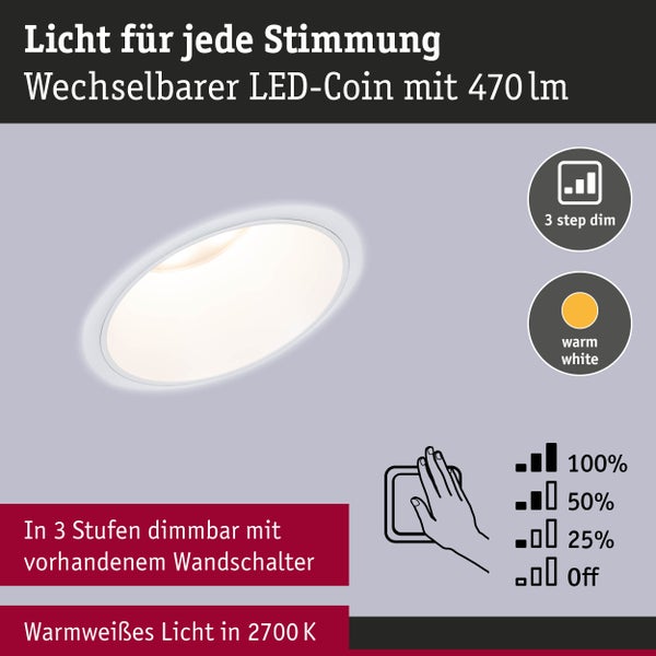 Deckeneinbaustrahler mit schwenkbarem Leuchtenkopf