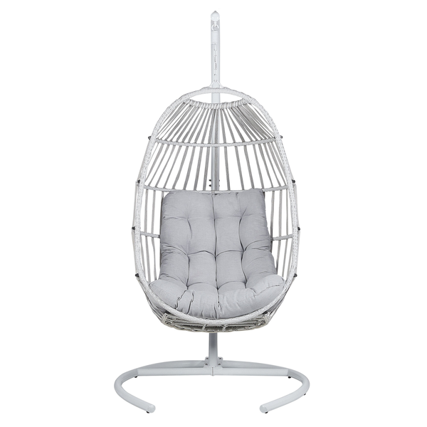 Hängesessel mit Gestell SESIA Polyrattan Hellgrau