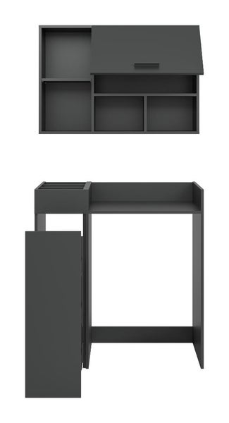 Wand- und Unterschrank-Set zur Wandmontage mit Ablagefächern und Klapptür