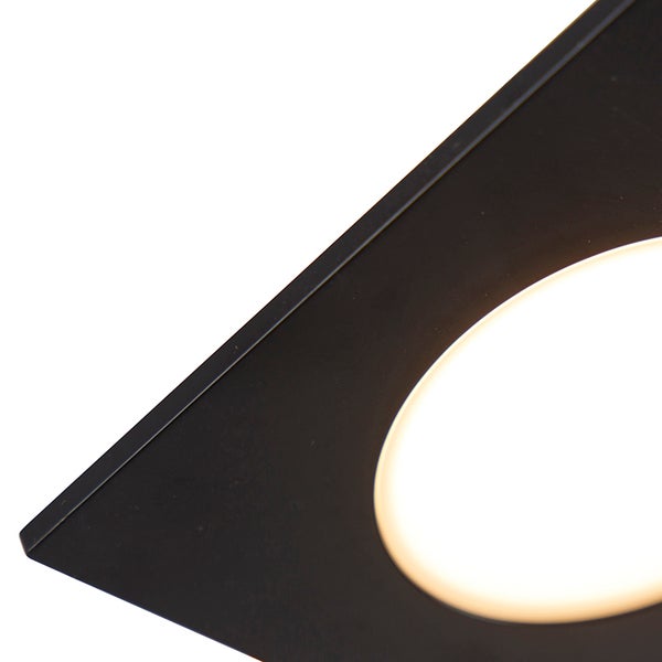 6er Set Einbaustrahler schwarz inkl. LED 3-Stufen dimmbar IP65 - Simply
