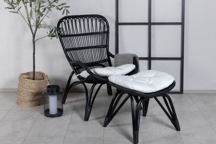 Ella Loungestuhl schwarz. 66 X 131 X 95 cm