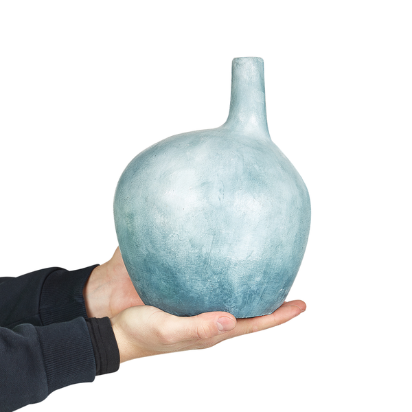 Dekovase BENTONG Keramik 26 cm Hellblau