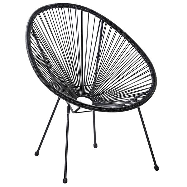 Gartenstuhl ACAPULCO II Polyrattan Schwarz