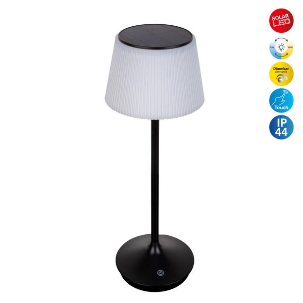 LED Leuchte EMMI für Außen und Innen, Tischlampe aus Metall und Kunststoff , mit fest verbauten LEDs, LED Tischlampe für Balkon, Terrasse, Garten, Wohnzimmer, Wintergarten, ca. 38 cm hoch