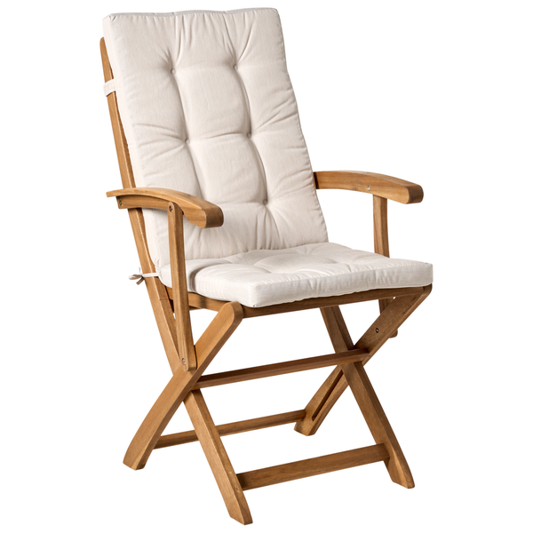 Set mit 2 Stühlen und Sitzkissen MAUI PREMIUM Akazienholz Hellbeige