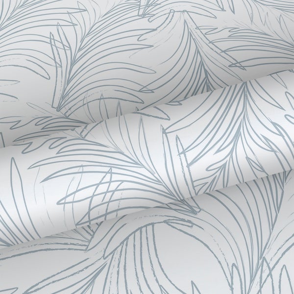 Sanders und Sanders Tapete Federn Graublau und Weiß - 53 cm x 10 m - 640365