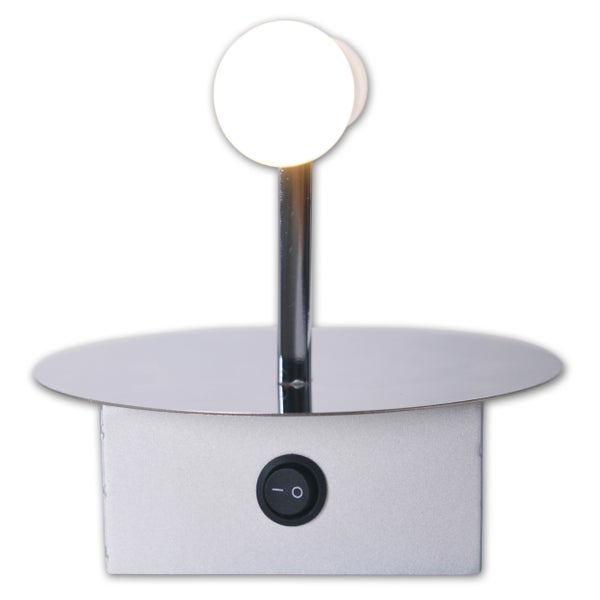 Tischleuchte mit rundem Lampenschirm und Schalter