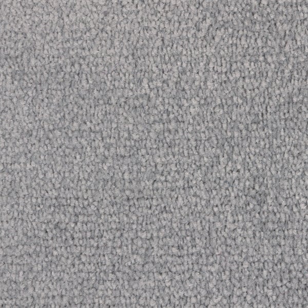 Nahaufnahme der Textur eines grauen Schlingenware-Teppichbodens.