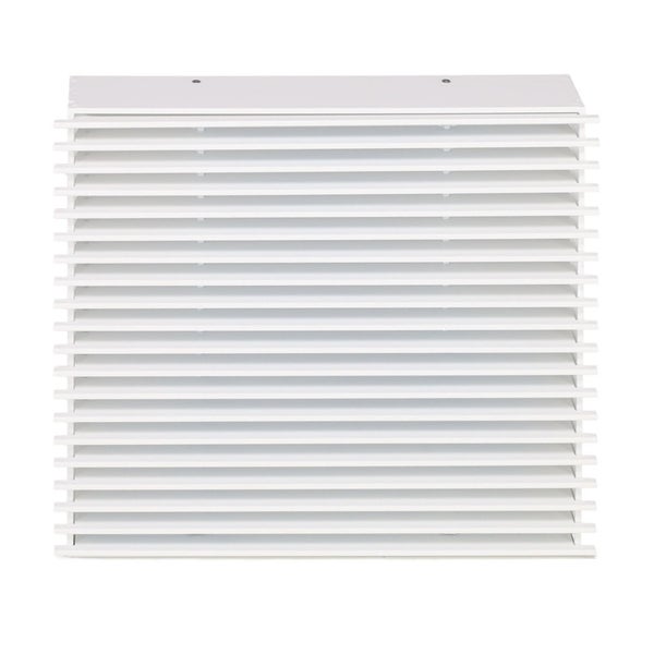 Quadratisches Lüftungsgitter mit horizontalen Lamellen für die Wandmontage