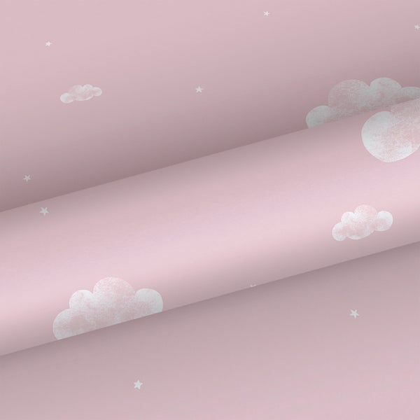 Sanders und Sanders Tapete kleine Wolken Rosa und Weiß - 53 cm x 10 m - 640460