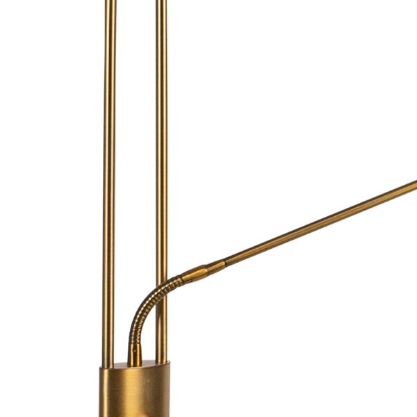 QAZQA - Moderne Stehlampe Bronze inkl. LED mit Lesearm - Mallorca Dimmer I Dimmbar I Wohnzimmer I Schlafzimmer I Deckenfluter - Stahl Länglich - I (nicht austauschbare) LED