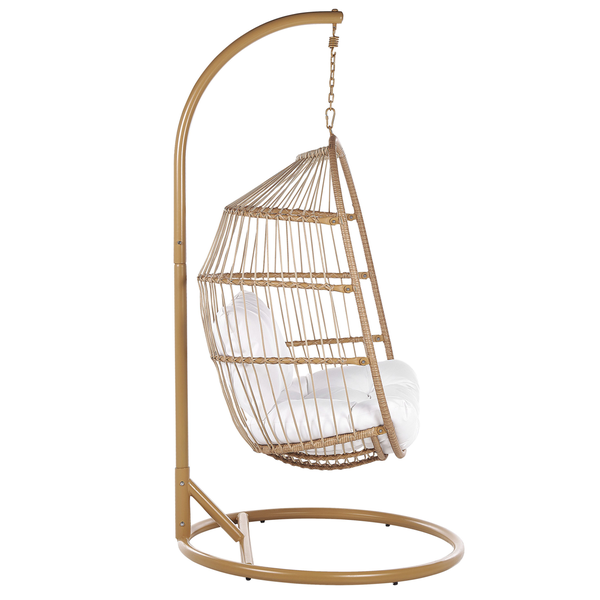 Hängesessel mit Gestell ALBA Polyrattan Naturfarben
