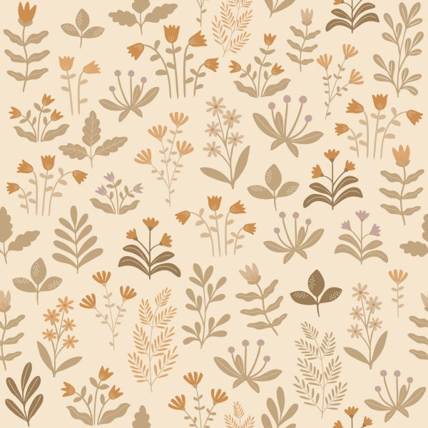 ESTAhome Tapete Feldblumen Beige - 50 x 900 cm - 131096