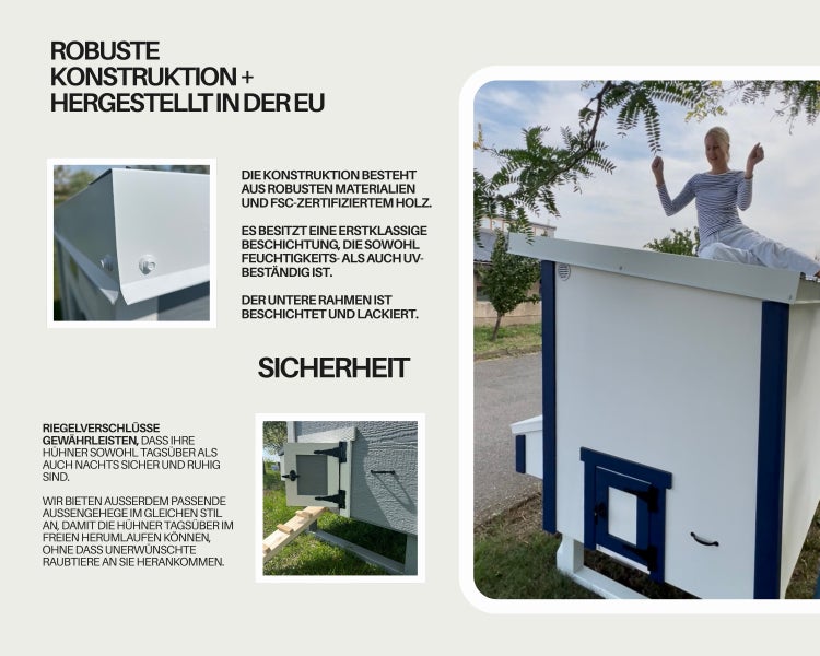 Extra große Hühnerstall EZ Chicken Home  3,78 m²  249 x 152 x 184 cm Rot hergestellt in EU