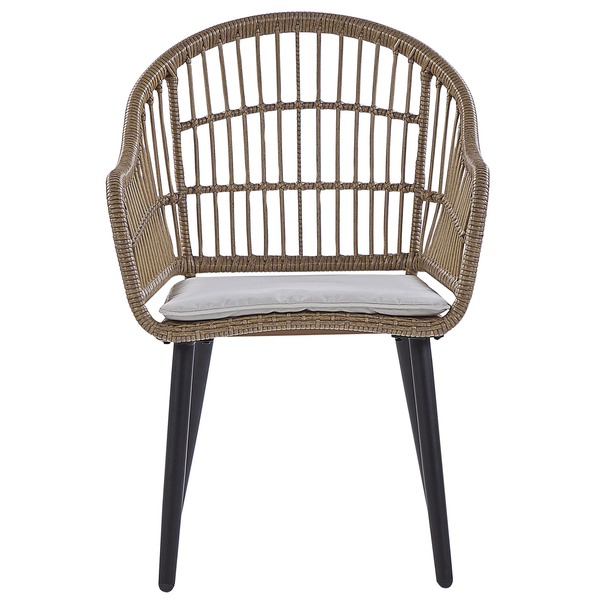 Gartenstuhl mit Rattanoptik und Sitzkissen