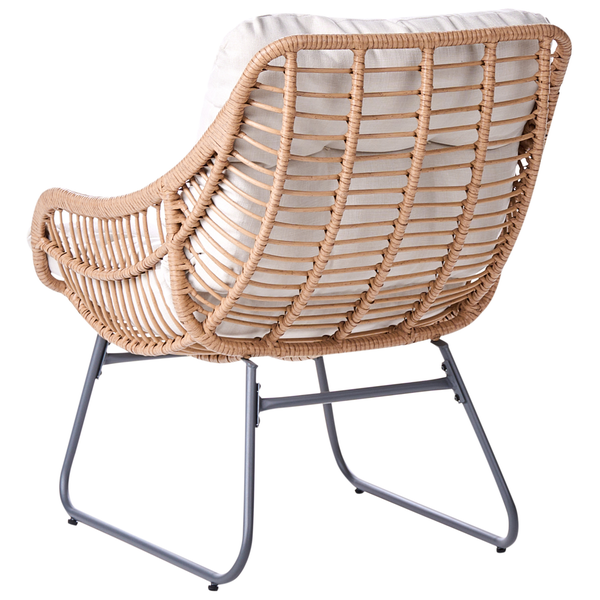 Loungesessel aus Rattan mit Metallbeinen und Polsterung