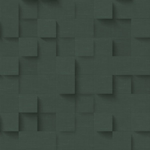 Origin Wallcoverings Tapete 3D-Würfel Dunkelgrün - 50 x 900 cm - 347899