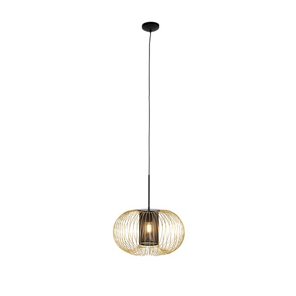 Design Hängelampe Gold mit schwarz 50 cm - Marnie