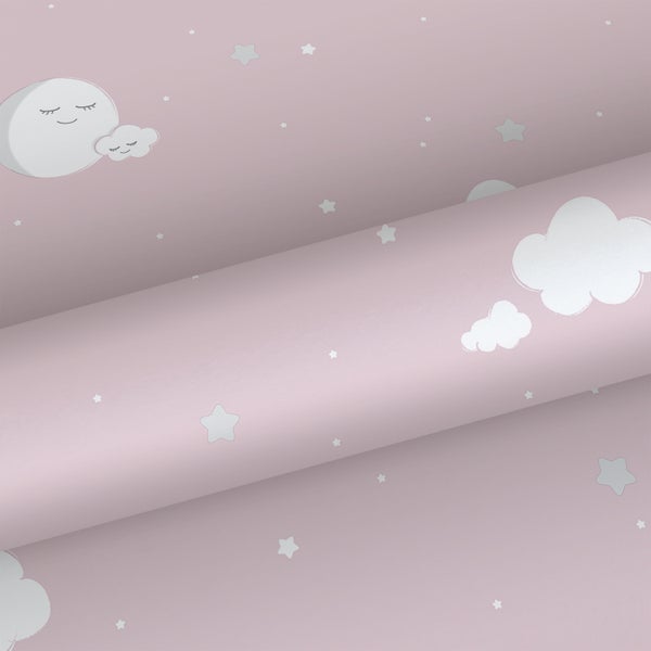 Sanders und Sanders Tapete kleine Wolken Rosa und Weiß - 53 cm x 10 m - 640558
