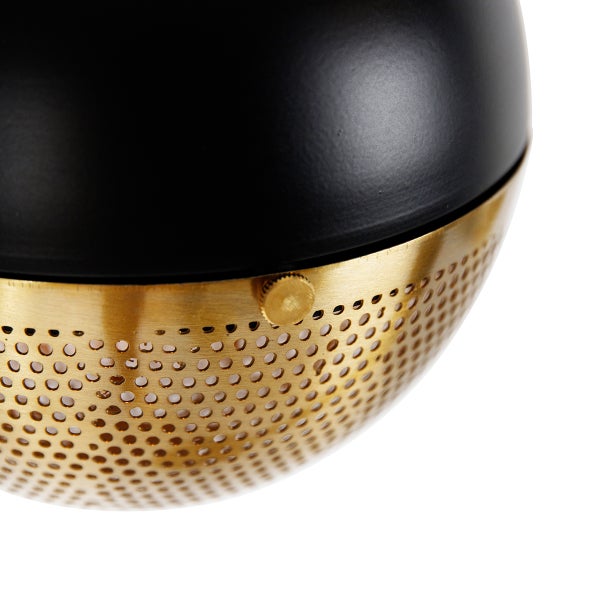 Industrielle Stehleuchte schwarz mit Messing 2-flammig – Haicha