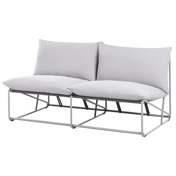 Zweisitzer Gartenlounge mit Metallrahmen und Kissen