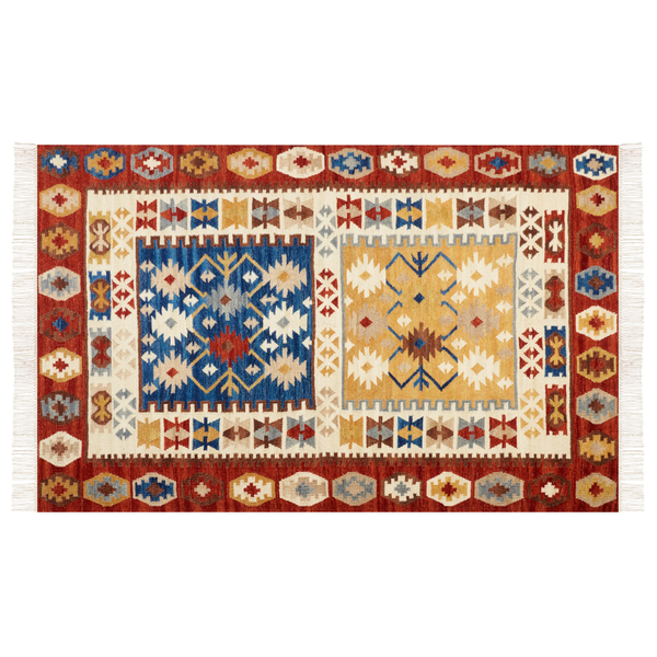 Teppich VOSKEHAT Bunt 140 x 200 cm Wolle Kelim