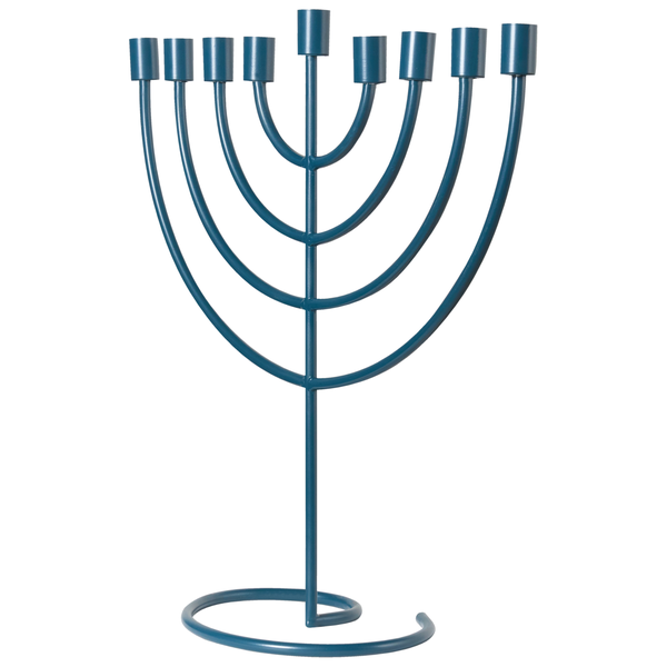 Metallmenora mit neun Armen für Chanukka
