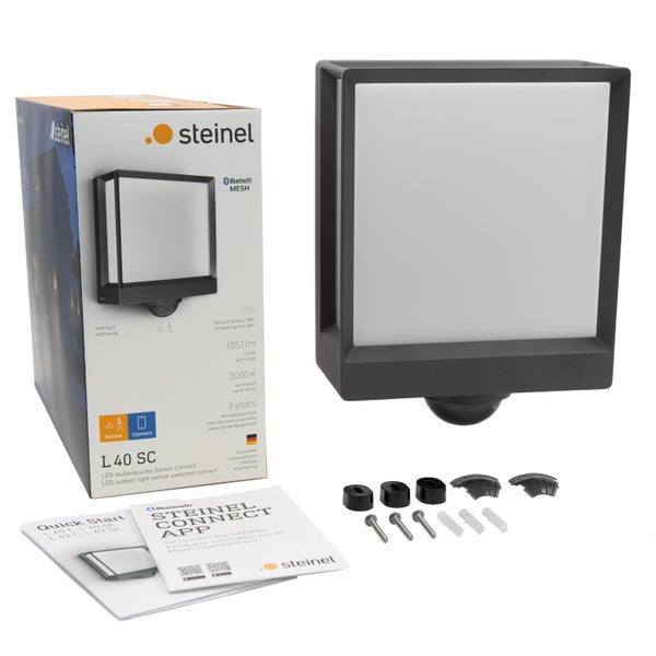 Steinel LED-Außenleuchte L 40 SC mit Bewegungsmelder, Bluetooth-Steuerung und Montagezubehör inklusive Originalverpackung