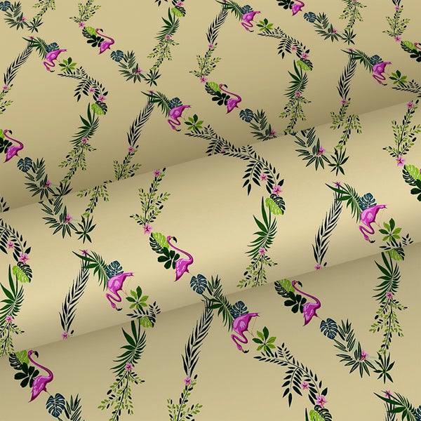 Walls4You Tapete tropische Pflanzen Gelb und Grün - 53 cm x 10 m - 640108