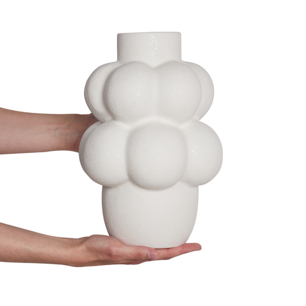 Blumenvase VIMBA Steinzeug 32 cm Cremeweiß