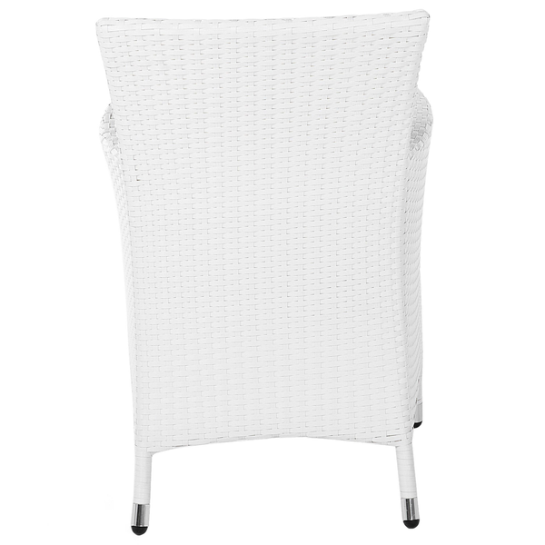 Set mit 2 Stühlen und Sitzkissen ITALY Polyrattan Weiß
